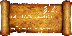 Zakariás Lucián névjegykártya